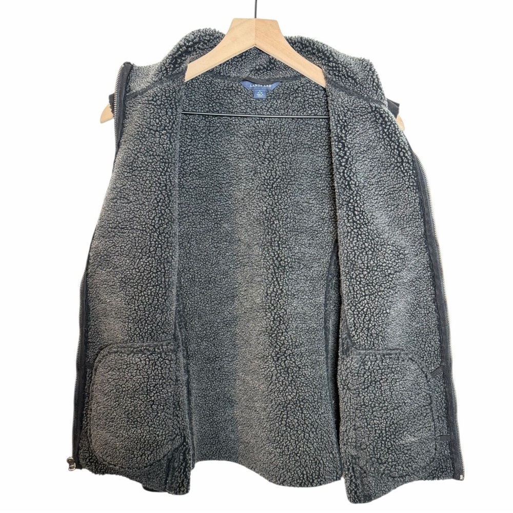 Lands’ End Youth Sherpa Fleece Vest Black Full Zip Warm Layering L 14–16 Outdoor - Picture 6 of 8